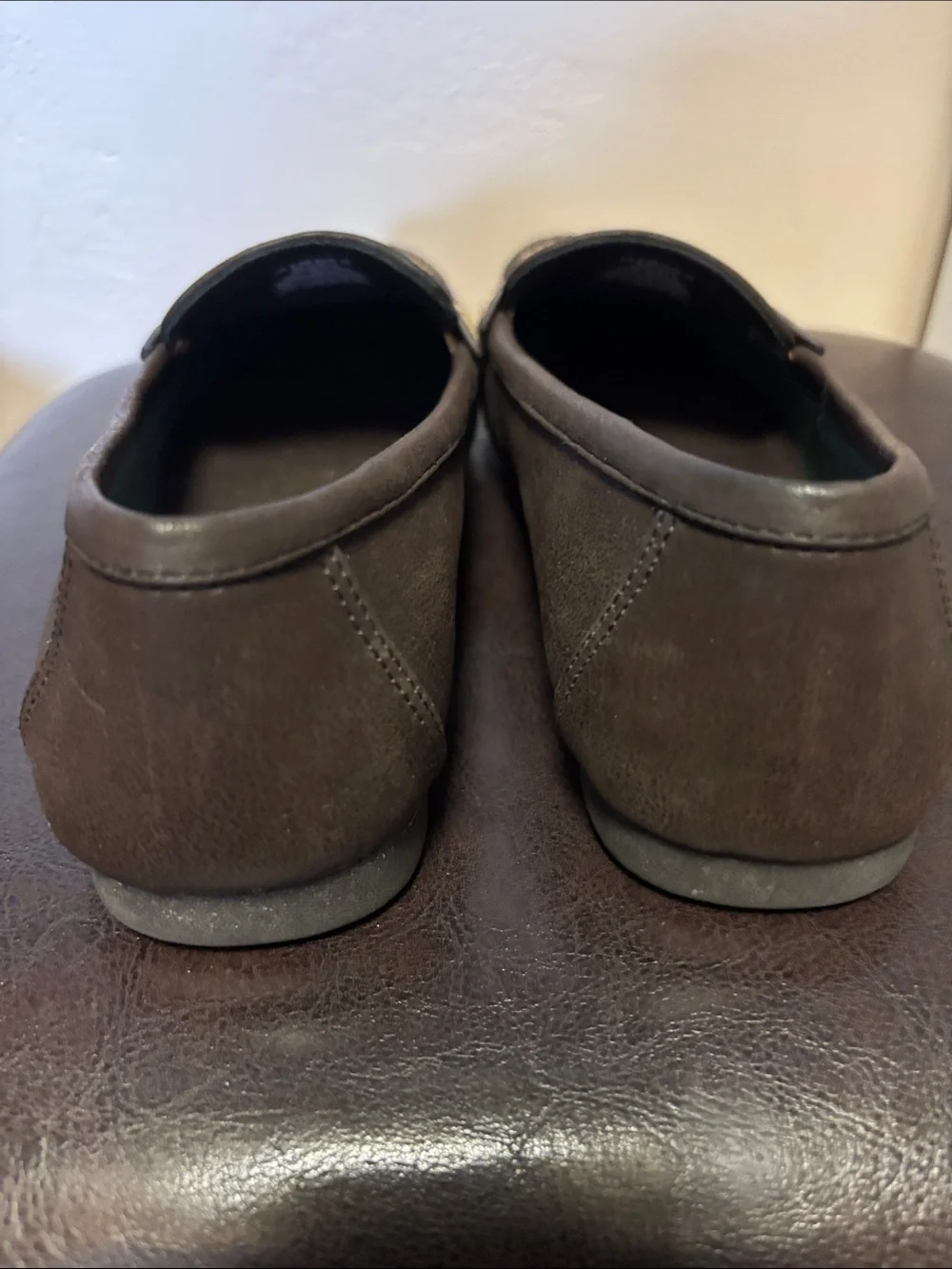Eastland Brown Penny Loafers with Contrast Stitching